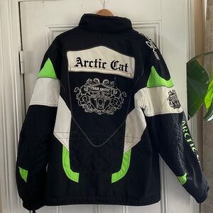 Arctic Cat Men's Black and Green Snowmobile Jacket